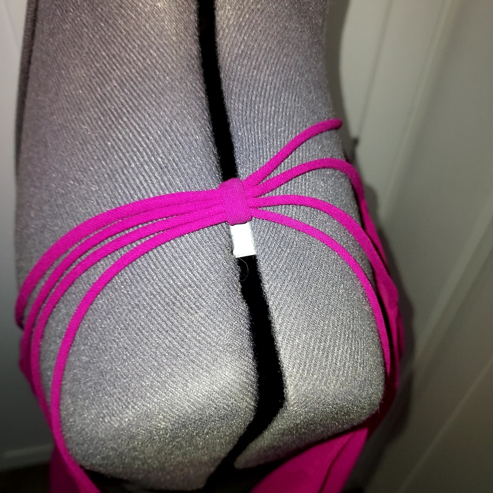 Fuchsia Pink Asymmetrical Bodycon Dress for Cocktail - Picture 3 of 9